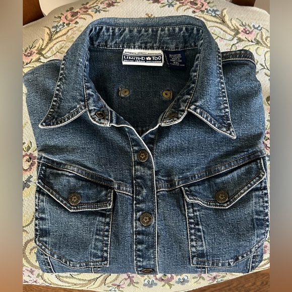 Limited Too Y2K Fitted Stretch Denim Jacket Button Front Size XXL - Picture 5 of 6